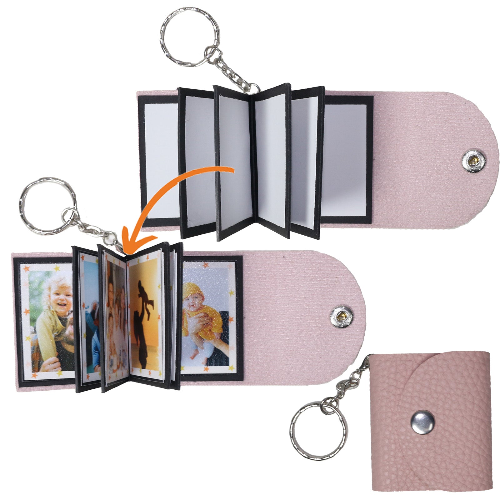 Mini Photo Keychain,Picture Keychains(Tiffany Blue) Personalized Album for Family, Boyfriend, Couples, Dog, Friends - uniqicon
