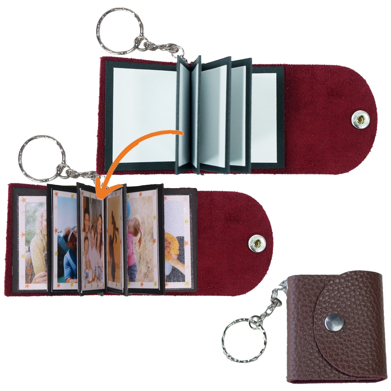 Mini Photo Keychain,Picture Keychains(Tiffany Blue) Personalized Album for Family, Boyfriend, Couples, Dog, Friends - uniqicon