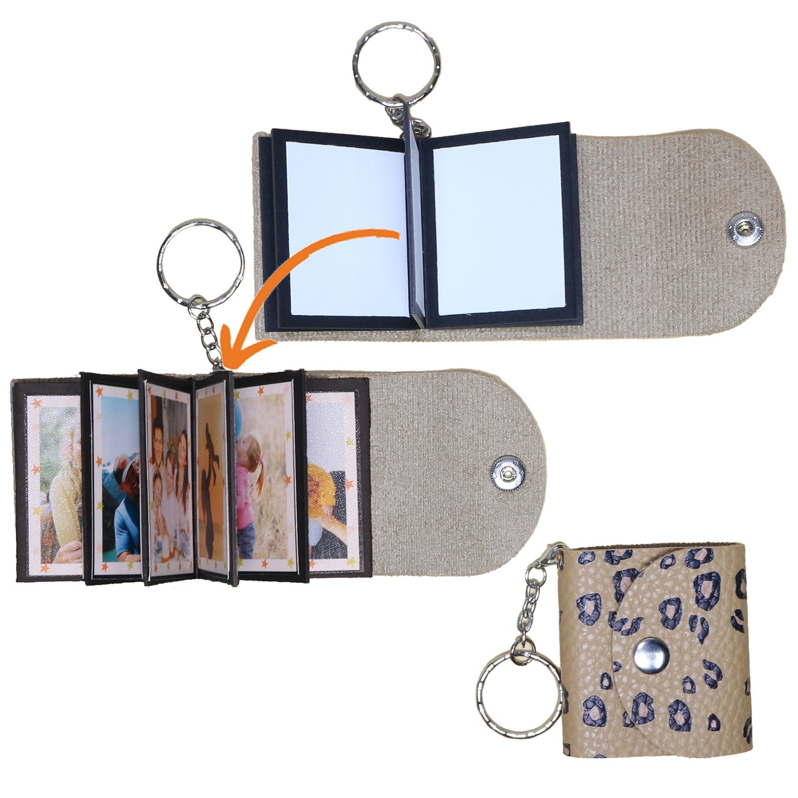 Mini Photo Keychain,Picture Keychains(Tiffany Blue) Personalized Album for Family, Boyfriend, Couples, Dog, Friends - uniqicon
