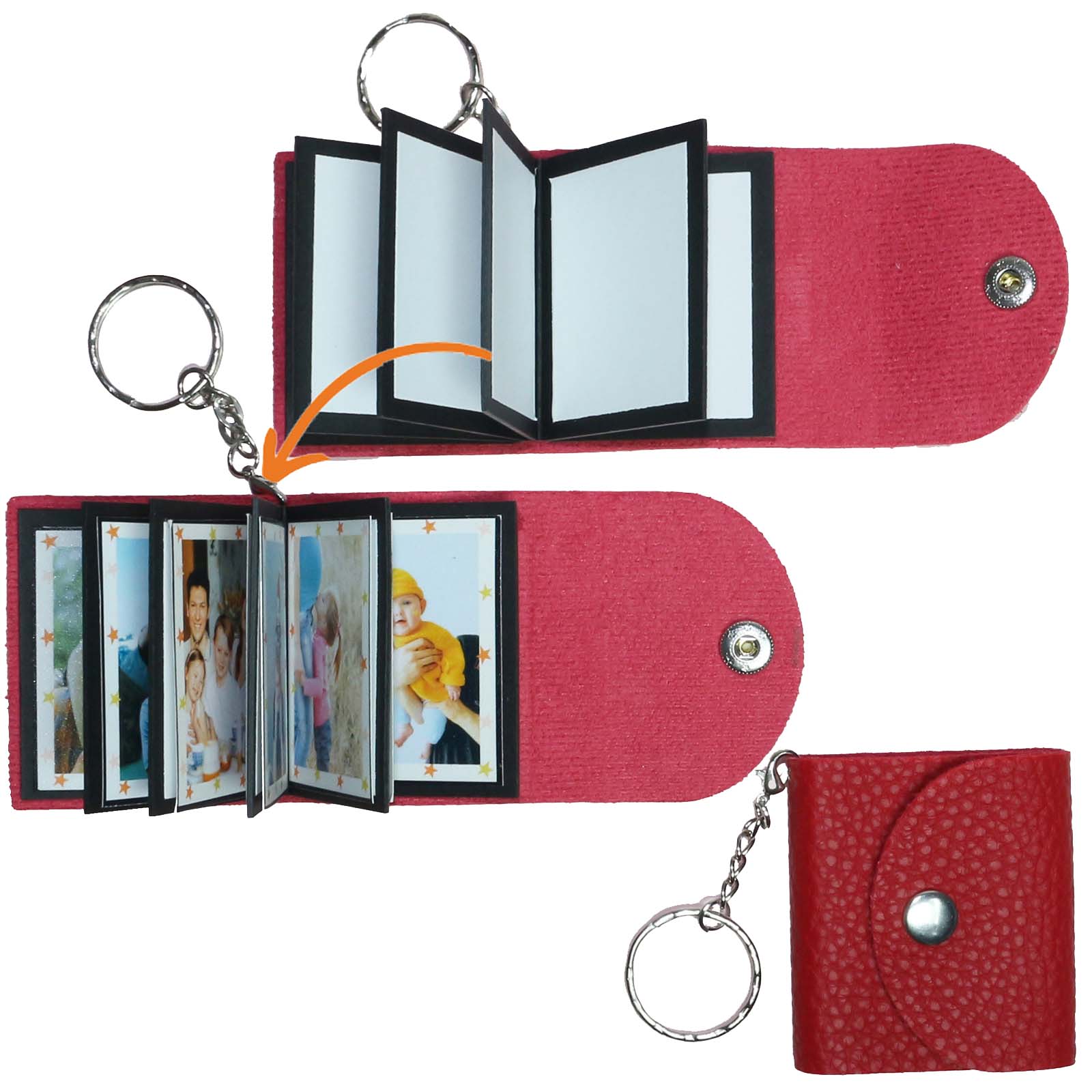 Mini Photo Keychain,Picture Keychains(Tiffany Blue) Personalized Album for Family, Boyfriend, Couples, Dog, Friends - uniqicon