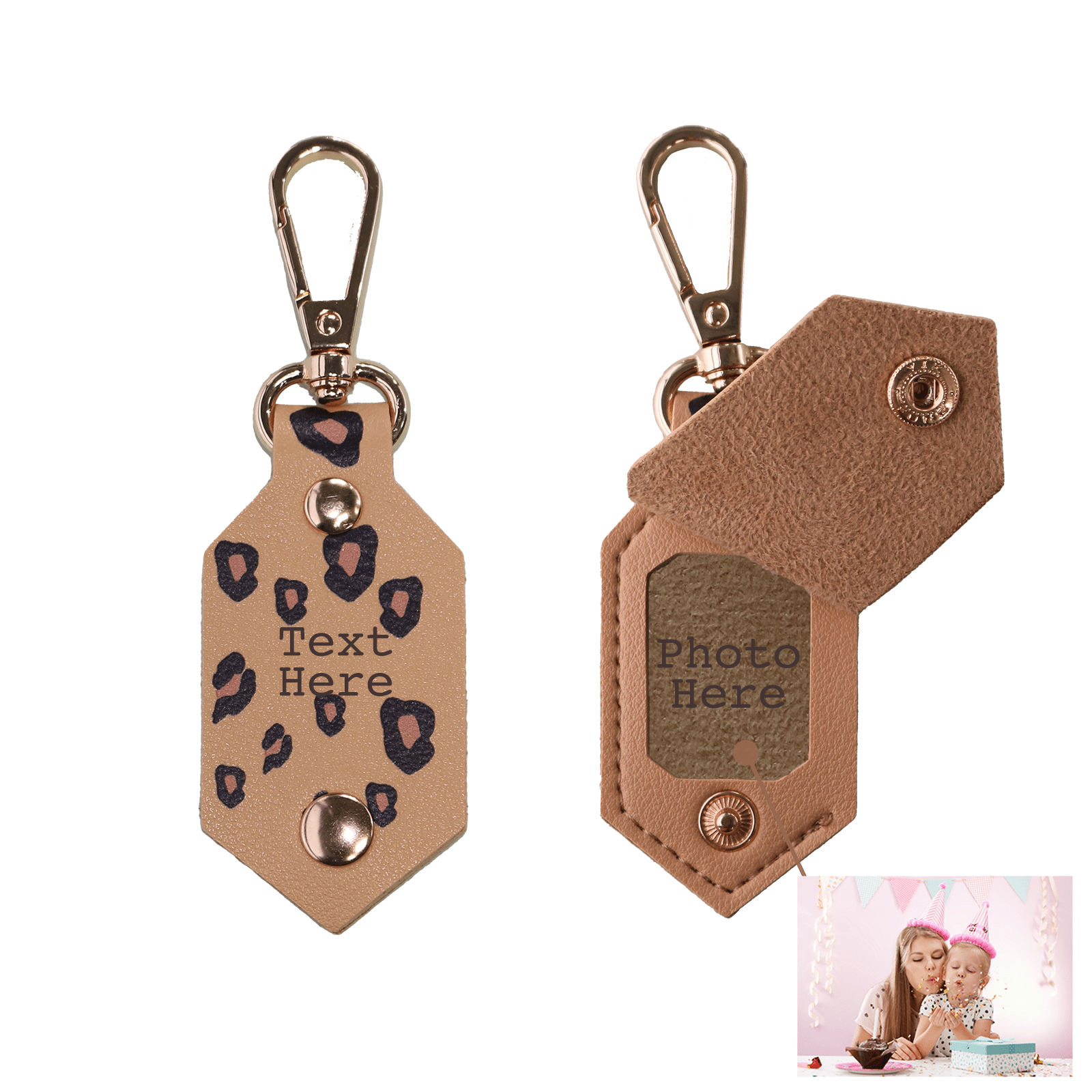 Personalized Picture Key Chains,Custom Keychain With Picture, Llaveros(Brown) Personalizados Customized Keychain Gifts For Women Boyfriend Husband Mens - uniqicon