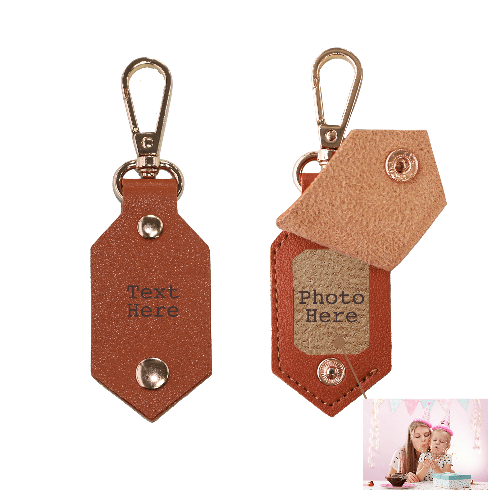 Personalized Picture Key Chains,Custom Keychain With Picture, Llaveros(Brown) Personalizados Customized Keychain Gifts For Women Boyfriend Husband Mens - uniqicon