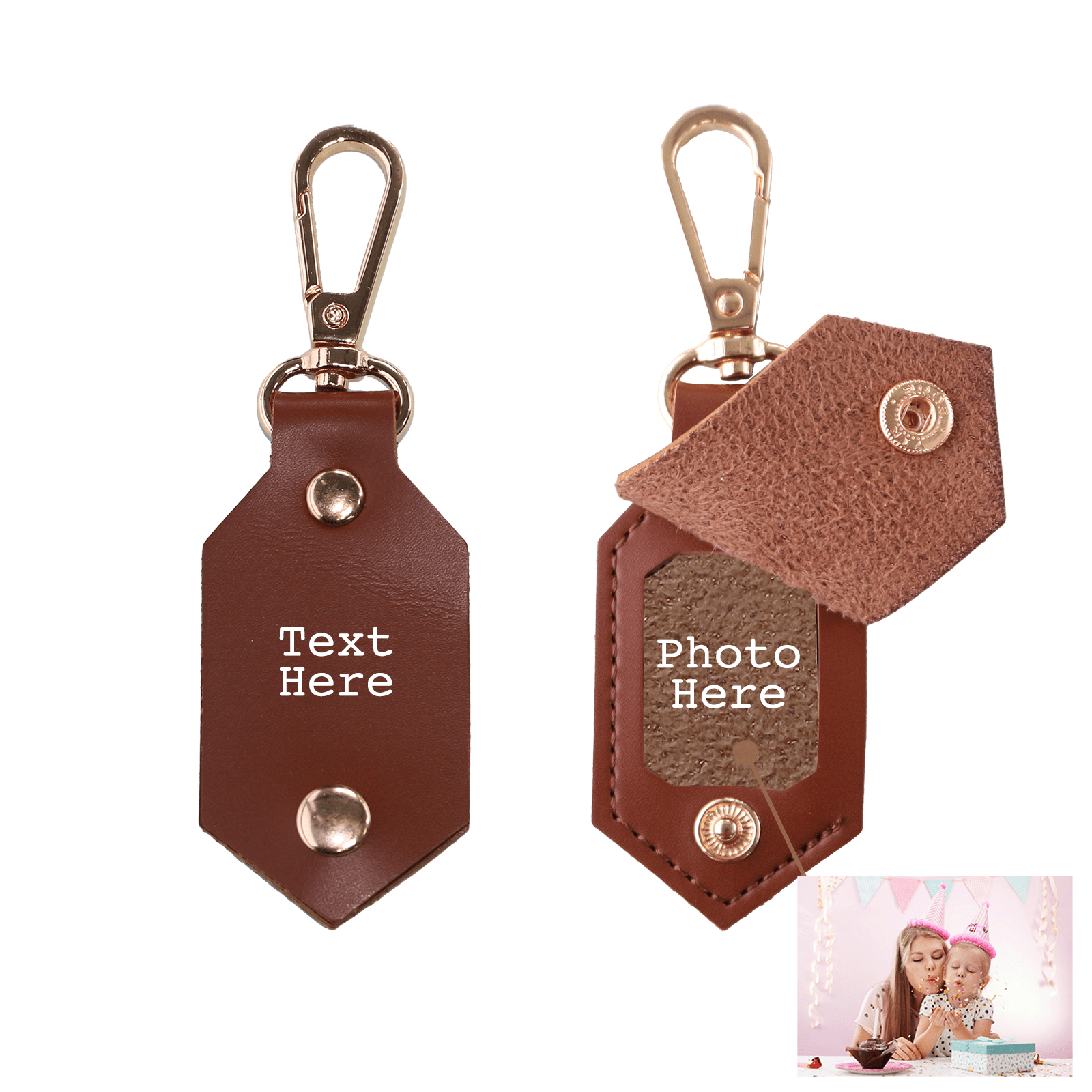 Personalized Picture Key Chains,Custom Keychain With Picture, Llaveros(Brown) Personalizados Customized Keychain Gifts For Women Boyfriend Husband Mens - uniqicon