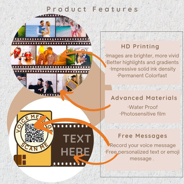 Personalized Customized Memory Retro Camera Film HD Photo Album Film Roll Keychain F1 Voice Message Creative Birthday Valentine Christmas Graduation Friend Anniversary Gift Souvenir Customized Handmade - uniqicon
