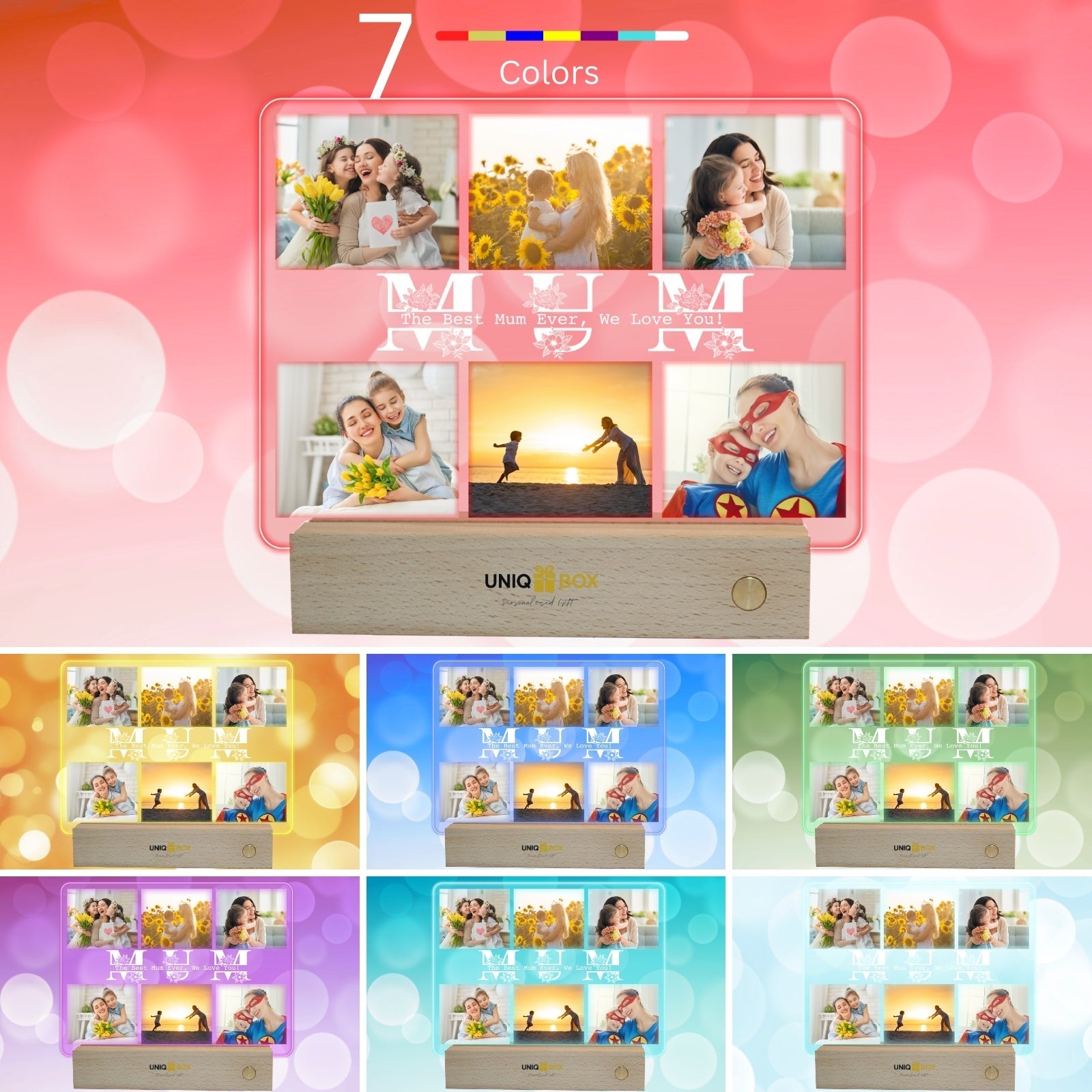 Best Gifts from Kids for Mum Birthday,Personalised Picture Mothers Day Photo Frames Multiple Pictures Mummy To Be Decorations,Presents On Her Mums Frame Gift Step Mother'S In Law - uniqicon