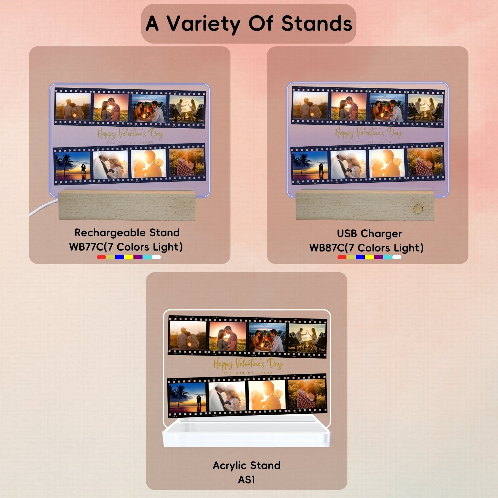 Customised LED Film Photo Frame,Personalised Valentines Day Gift for Him Her Boyfriend Girlfriend, Romantic Couples Picture Light for Wedding Anniversary Engagement Husband,I Love You Decor - uniqicon