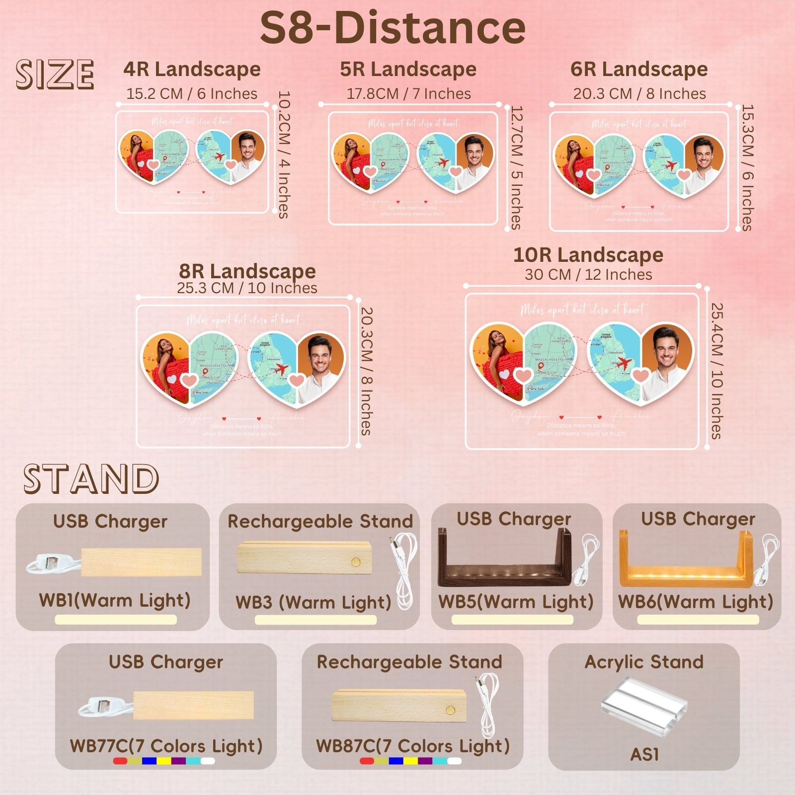 Customised Photo Gifts with LED Frame for Him Her, Long Distance Couple Valentines Day Wedding Anniversary Engagement Gift, I Love You Soulmate Boyfriend Future Husband Romantic Decor - uniqicon