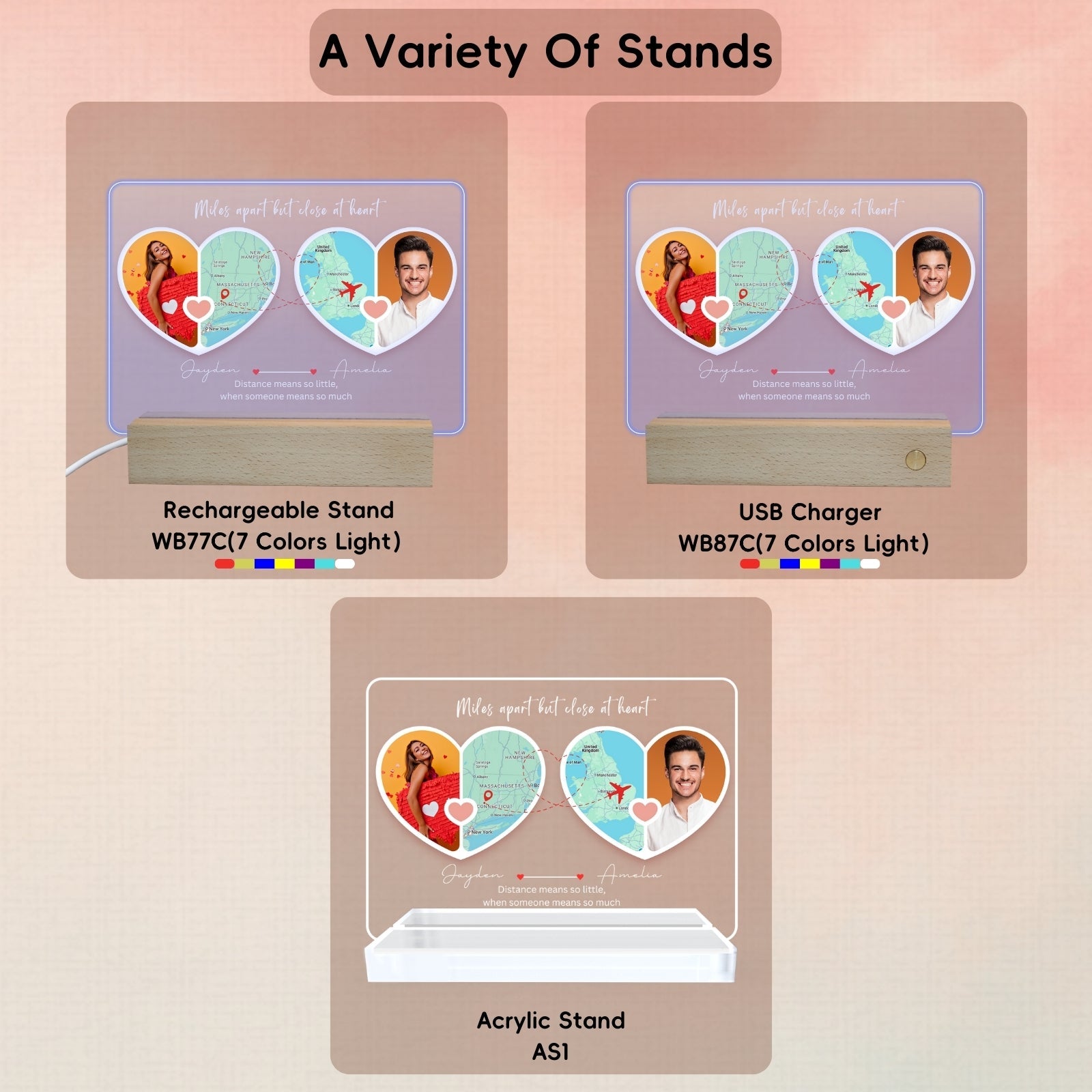Customised Photo Gifts with LED Frame for Him Her, Long Distance Couple Valentines Day Wedding Anniversary Engagement Gift, I Love You Soulmate Boyfriend Future Husband Romantic Decor - uniqicon