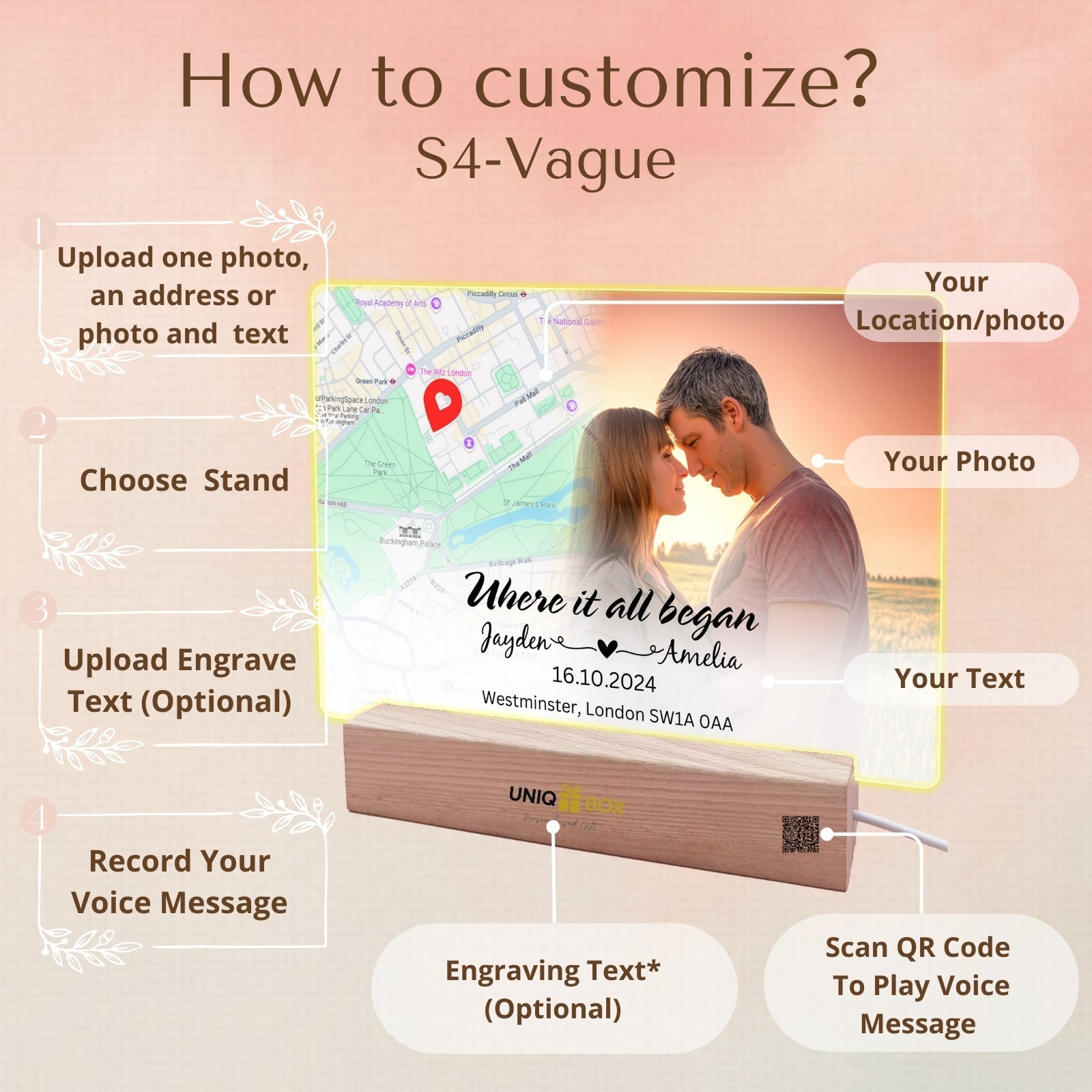 Engagement Gifts for Future Husband,Where It All Began Map with LED Photo Frame,Romantic Valentines Gifts for Him,Her,Boyfriend - uniqicon