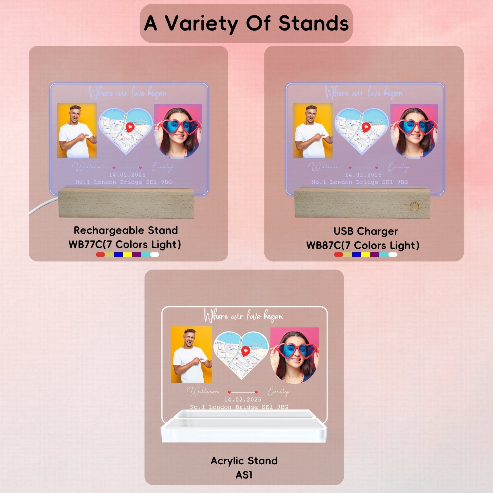 First Valentines Gifts for Her,The Day Where Our Love Begin Frame,Personalised Romantic First Wedding Anniversary Engagement Gifts for Couple,Husband,Boyfriend,Her,Him,LED Photo Frame - uniqicon
