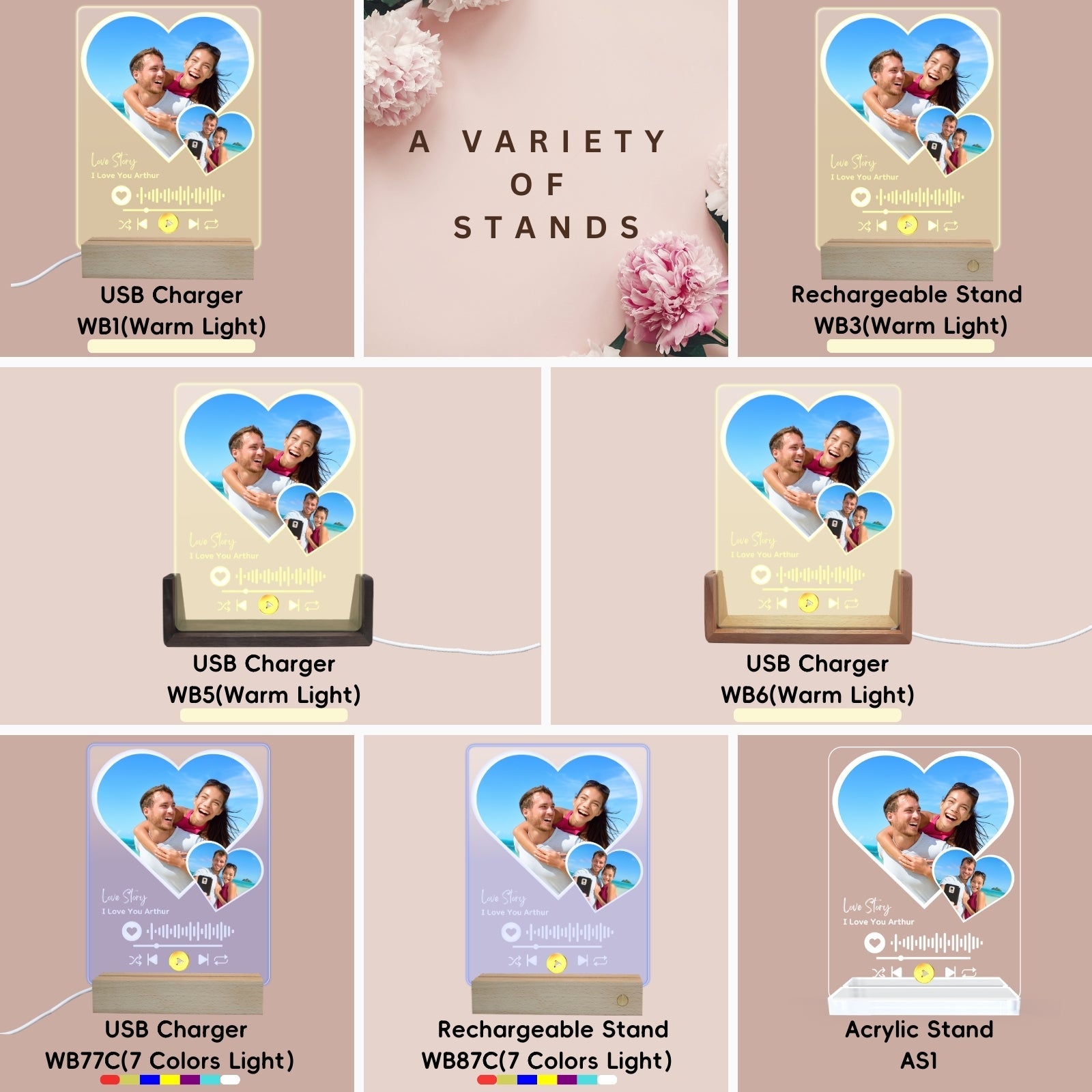 Gifts for Couple, Personalised Spotify Plaque Heart Photo Frame,Anniversary Wedding Gifts for Couples, Custom Music Picture Plaque Birthday Gift for Husband Girlfriend Boyfriend - uniqicon