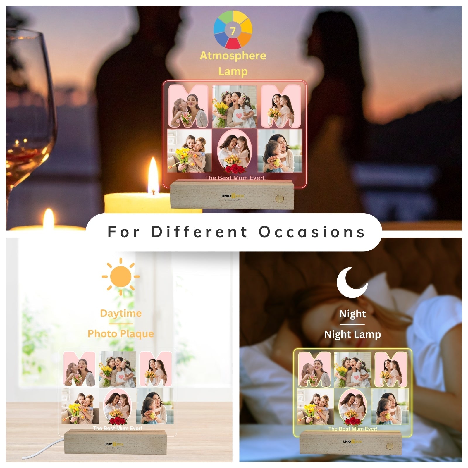 Mothers Day Gifts for Mom,Personalised Picture Photo Frames,Multiple Pictures Presents On Her Birthday Frame Gift,Step Mother'S In Law Mummy to Be Decorations - uniqicon