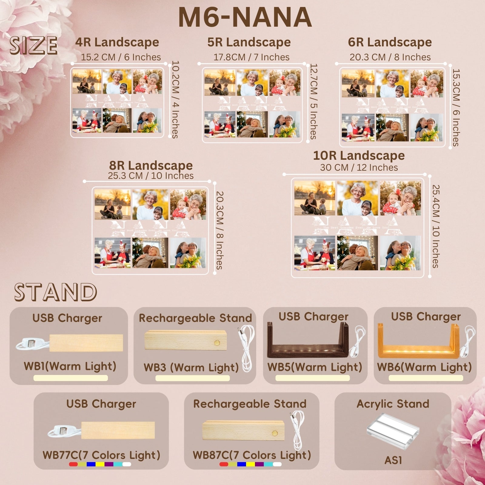 Mothers Day Gifts for Nana,Personalised Picture Photo Frames,Multiple Pictures Presents On Her Birthday Frame Gift,Unique Great Decorations for Nanny Women Who Have Everything - uniqicon