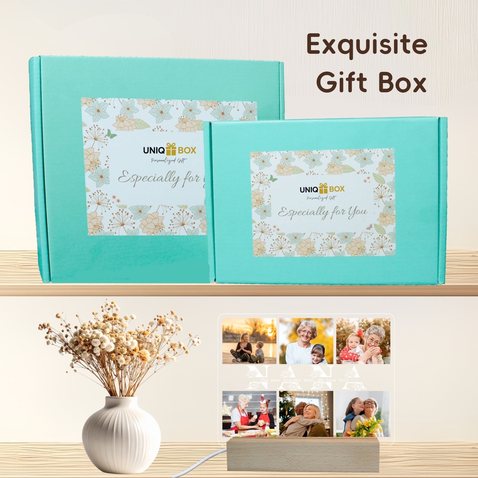 Mothers Day Gifts for Nana,Personalised Picture Photo Frames,Multiple Pictures Presents On Her Birthday Frame Gift,Unique Great Decorations for Nanny Women Who Have Everything - uniqicon