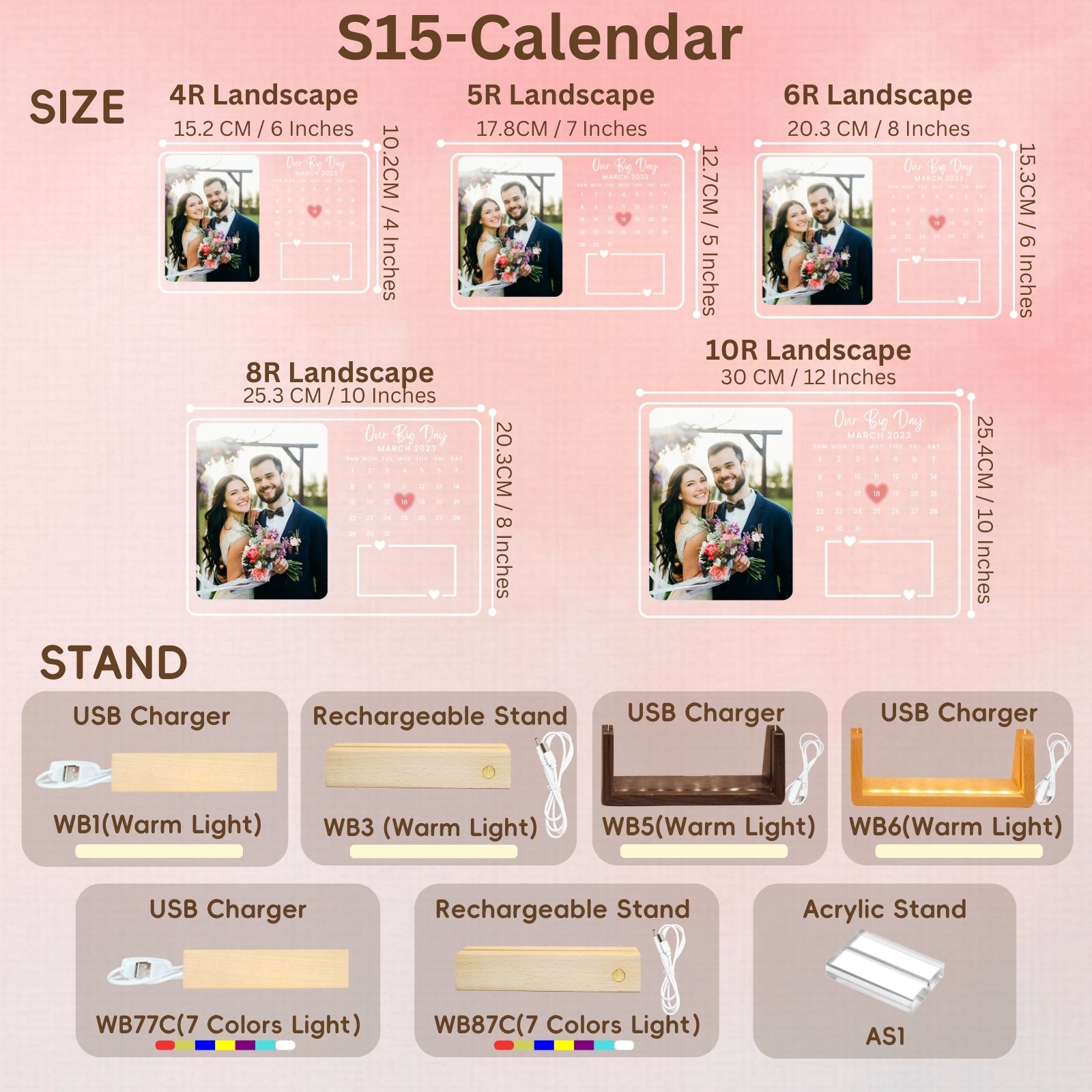 Personalised LED Photo Frame with Calendar for Our Big Day，Wedding Anniversary Romantic Gifts for Her Him Couples Soulmate,Valentines Day Long Distance Relationship Engagement Gift,I Love You Decor - uniqicon