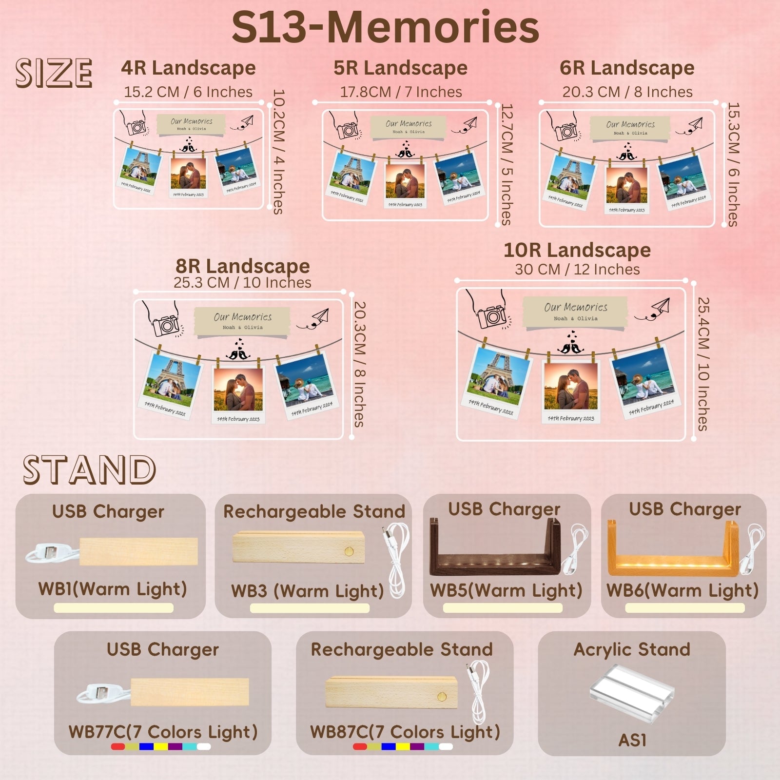 Personalised LED Photo Frame with Every Important Moment, Couples Valentine Anniversary Wedding Engagement Gift for Him Her Husband Wife Boyfriend Girlfriend, Romantic Soulmate Present Unique Decor - uniqicon