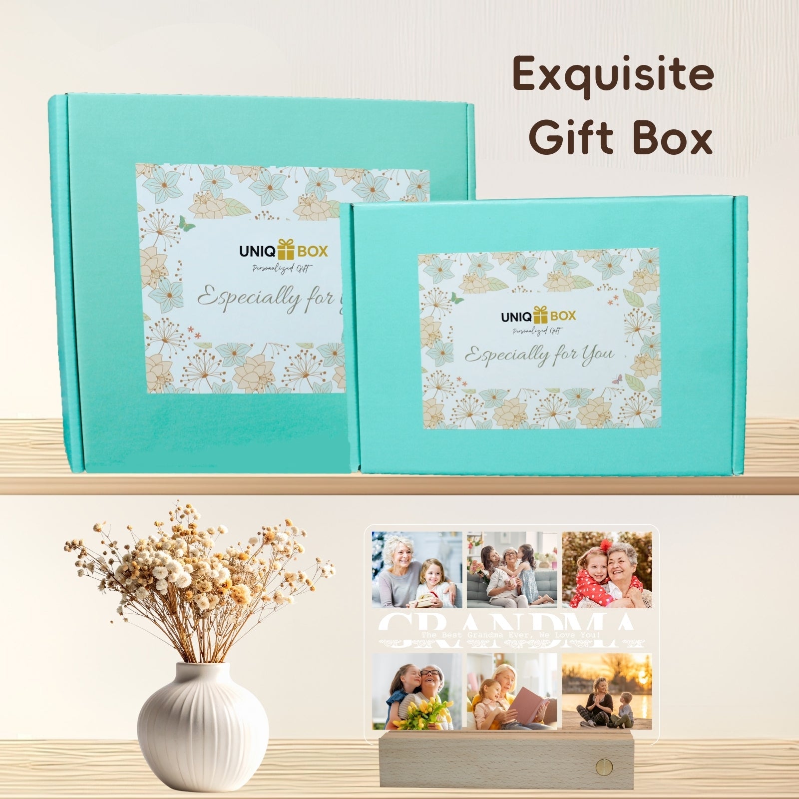 Personalised Mothers Day Gift for Grandma,Best Grandma Gifts from Grandkids,Custom Multiple Pictures Plaque,Christmas Birthday Present for Nana Nanny Nan Women Who Have Everything - uniqicon