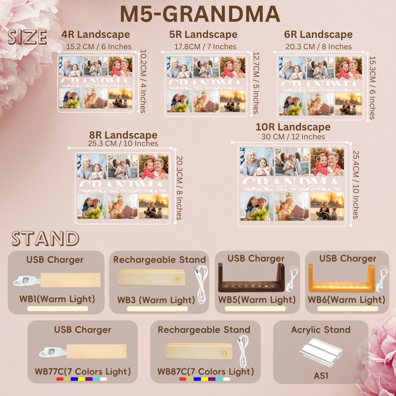 Personalised Mothers Day Gift for Grandma,Best Grandma Gifts from Grandkids,Custom Multiple Pictures Plaque,Christmas Birthday Present for Nana Nanny Nan Women Who Have Everything - uniqicon