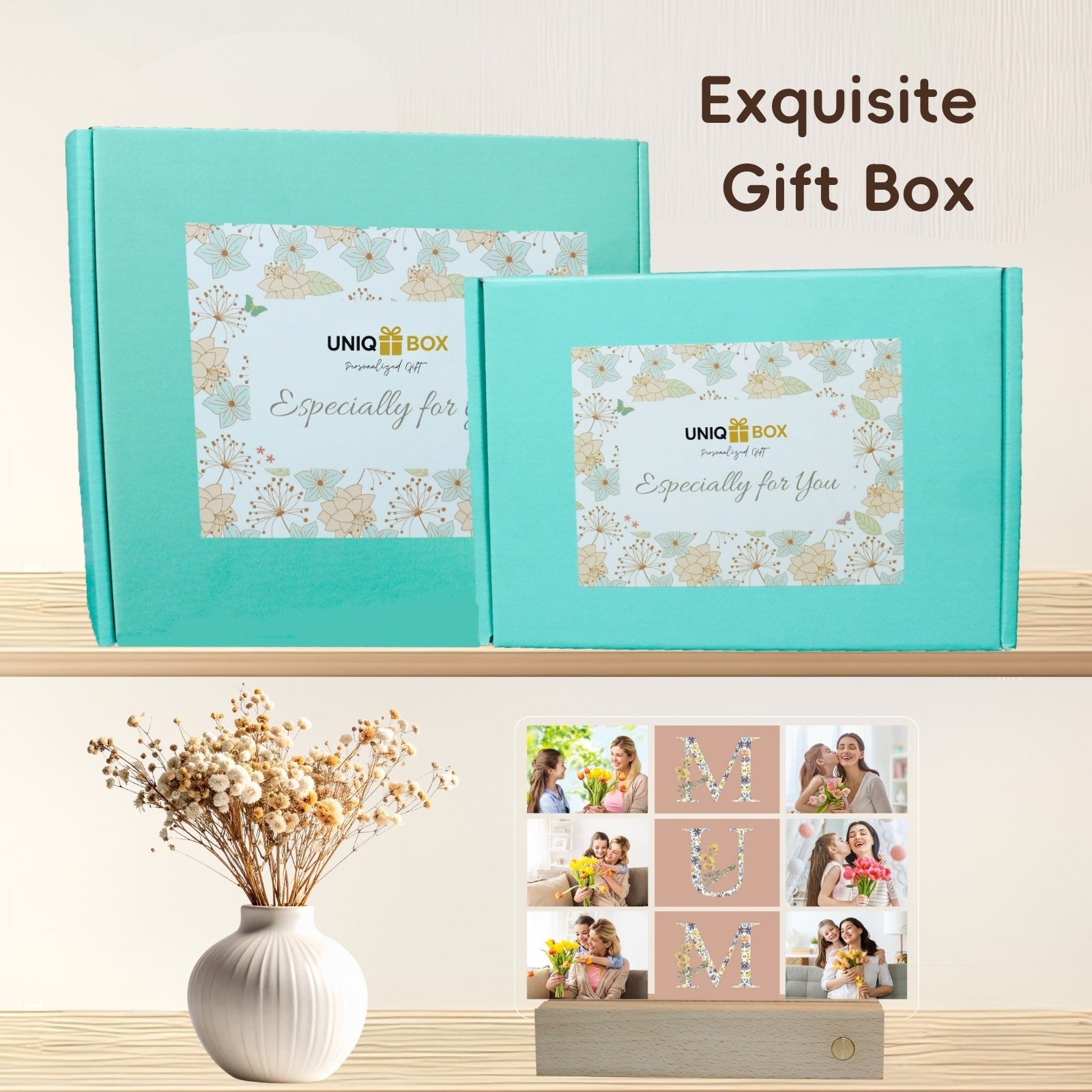 Personalised Mothers Day Gifts with Photo Frame for Best Mum,Presents for Mother In Law On Her Birthday,Customised Multiple Picture Decorations Gift for Step Mums from Kids - uniqicon