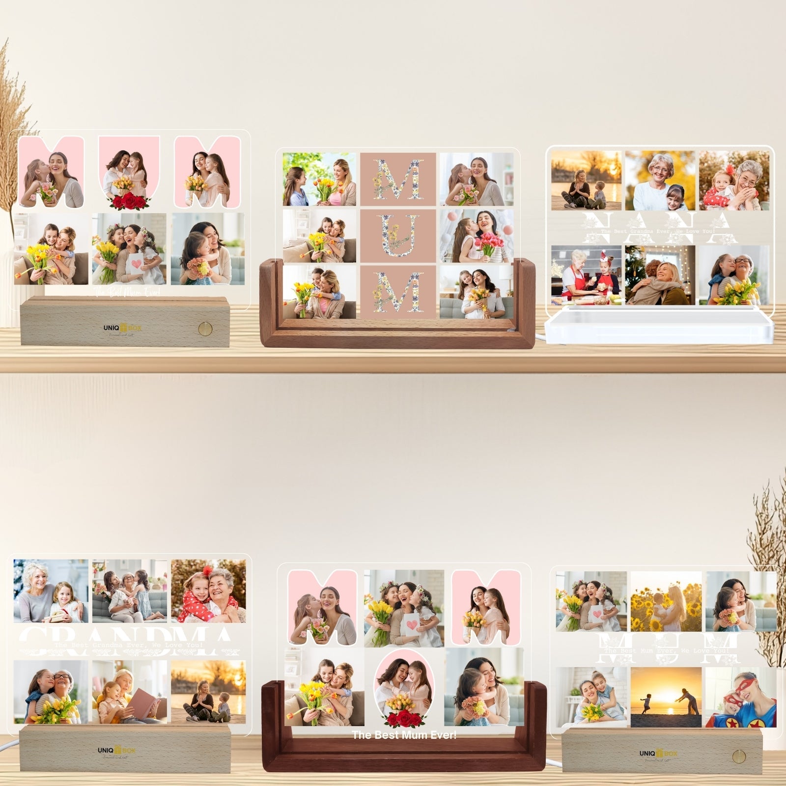 Personalised Mothers Day Multiple Photo Frames,Picture Gifts for Mum Birthday, Mother And Daughter Keepsake, Presents On Her Mums Best Birthday from Kids - uniqicon