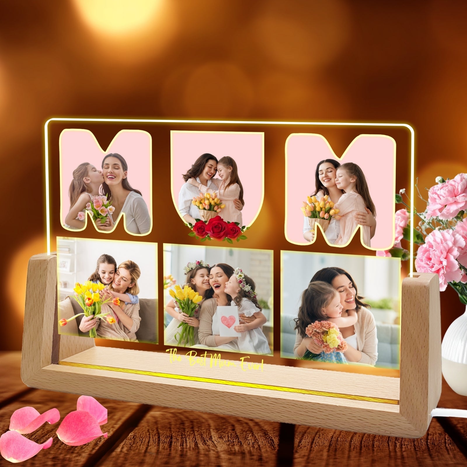 Personalised Mothers Day Multiple Photo Frames,Picture Gifts for Mum Birthday, Mother And Daughter Keepsake, Presents On Her Mums Best Birthday from Kids - uniqicon