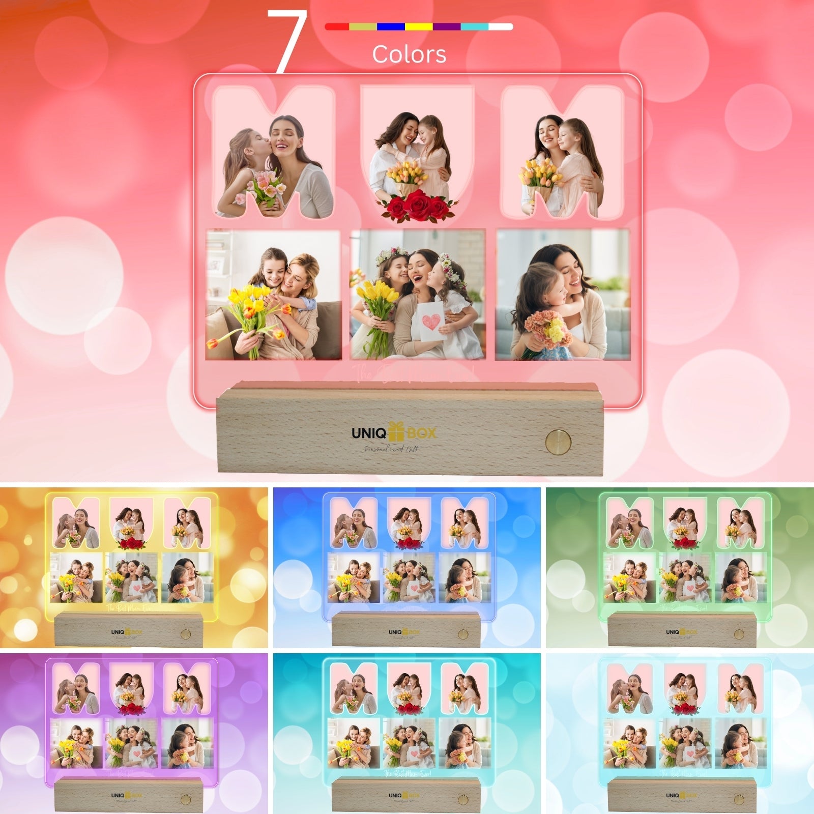 Personalised Mothers Day Multiple Photo Frames,Picture Gifts for Mum Birthday, Mother And Daughter Keepsake, Presents On Her Mums Best Birthday from Kids - uniqicon