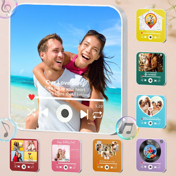Personalised Music Fridge Magnets Gifts,Valentines Photo Gifts That Play Song, Custom Musical Fridge Magnet For Wedding Anniversary Christmas Day - uniqicon