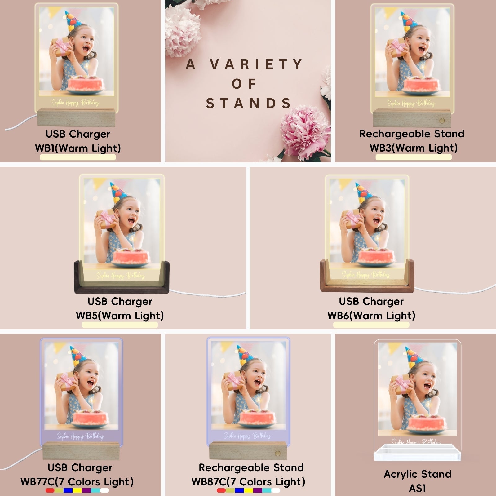 Personalised Photo Frames Birthday Gifts for Mum Her,Custom Picture Plaque with LED Lights Night Light, Birthday Present for Daughter Wife Girlfriend Best Friend Dad - uniqicon