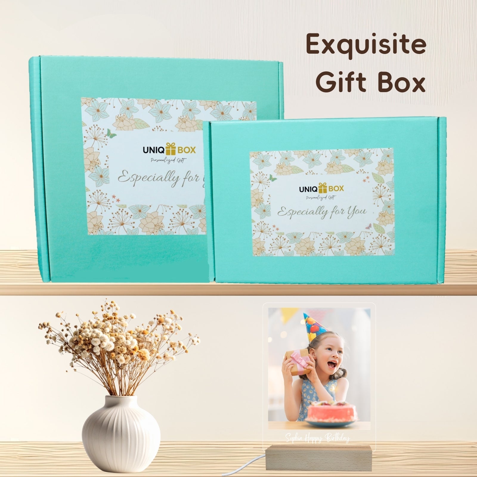 Personalised Photo Frames Birthday Gifts for Mum Her,Custom Picture Plaque with LED Lights Night Light, Birthday Present for Daughter Wife Girlfriend Best Friend Dad - uniqicon