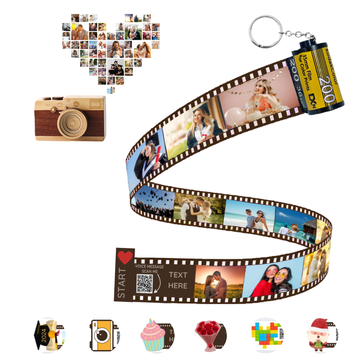 Personalized Customized Memory Retro Camera Film HD Photo Album Film Roll Keychain F3 Voice Message Creative Birthday Valentine Christmas Graduation Friend Anniversary Gift Souvenir Customized Handmade - uniqicon