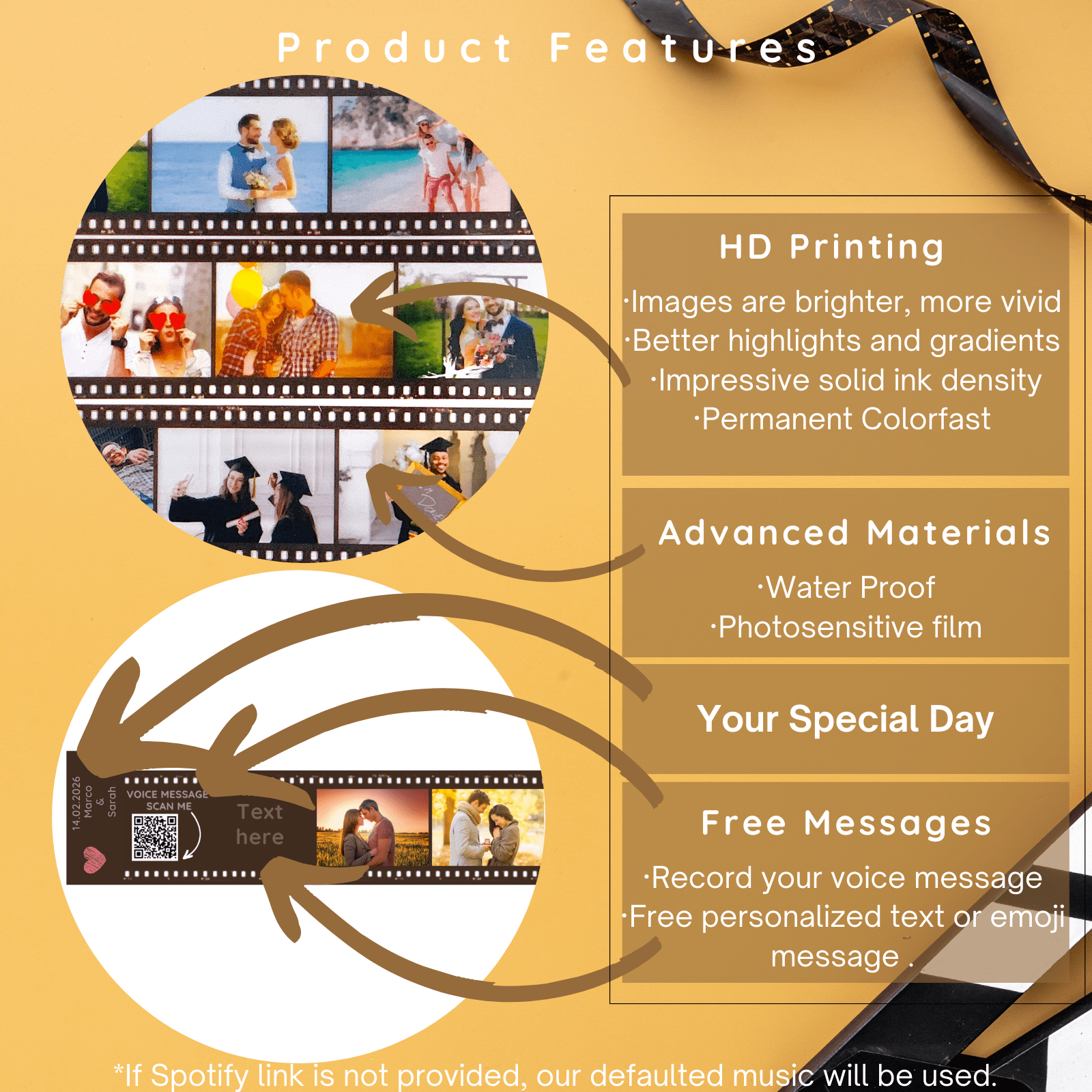 Personalized Customized Memory Retro Camera Film HD Photo Album Film Roll Keychain F4 Voice Message Creative Birthday Valentine Christmas Graduation Friend Anniversary Gift Souvenir Customized Handmade - uniqicon