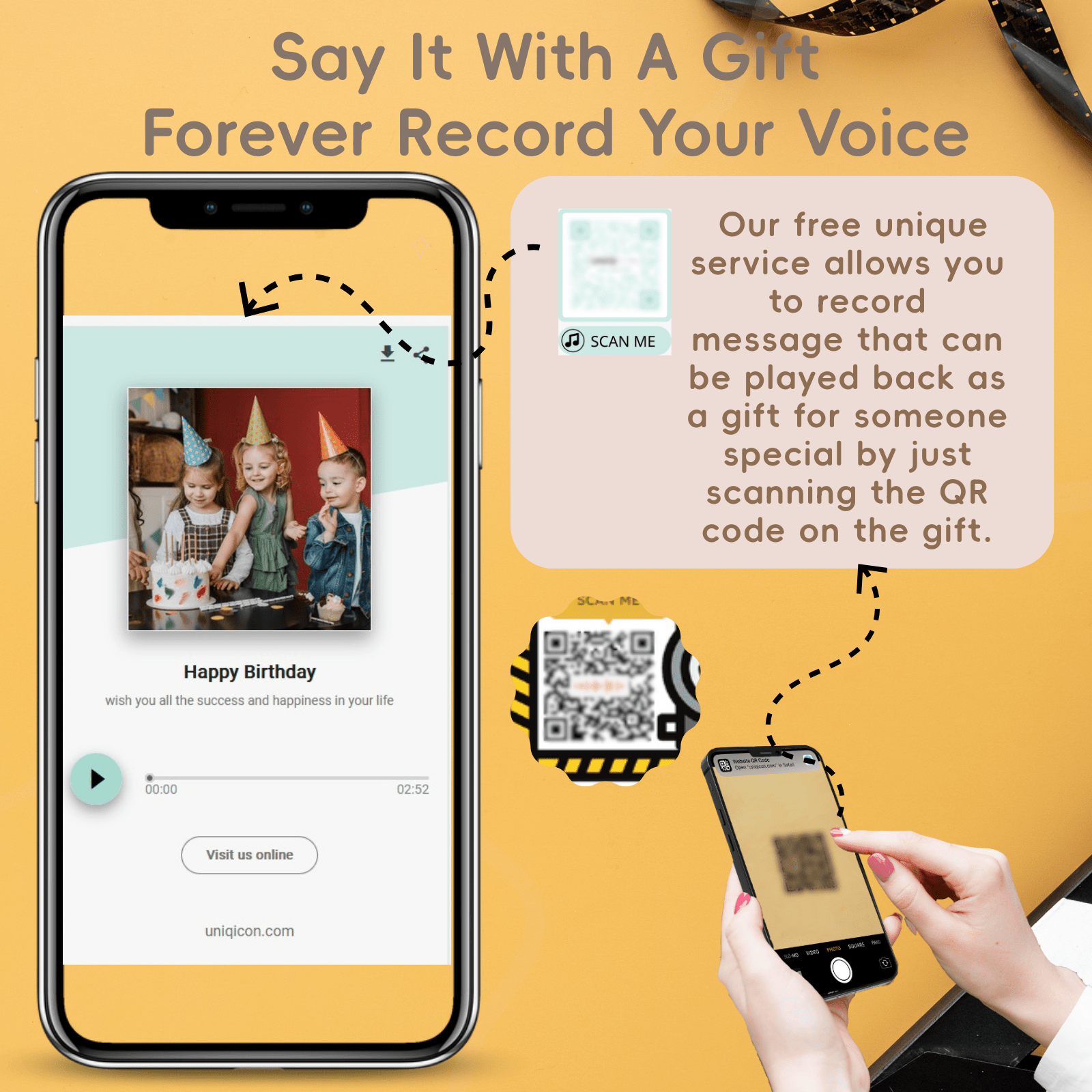 Personalized Customized Memory Retro Camera Film HD Photo Album Film Roll Keychain Spotify Voice Message Creative Birthday Valentine Christmas Graduation Friend Anniversary Gift Souvenir Customized Handmade - uniqicon