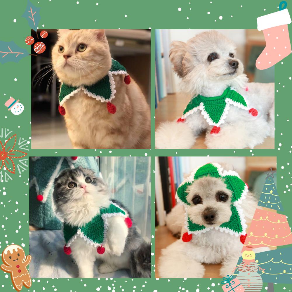 Funny Handmade Knitted Warm Dog Kitten Cat Pet Christmas Gifts Costumes, Knit Accessories Stuff, Xmas Cosplay Party Outfit Clothes With Santa Claus Cap Costume For Small Medium Dogs Cats Top Hat - uniqicon