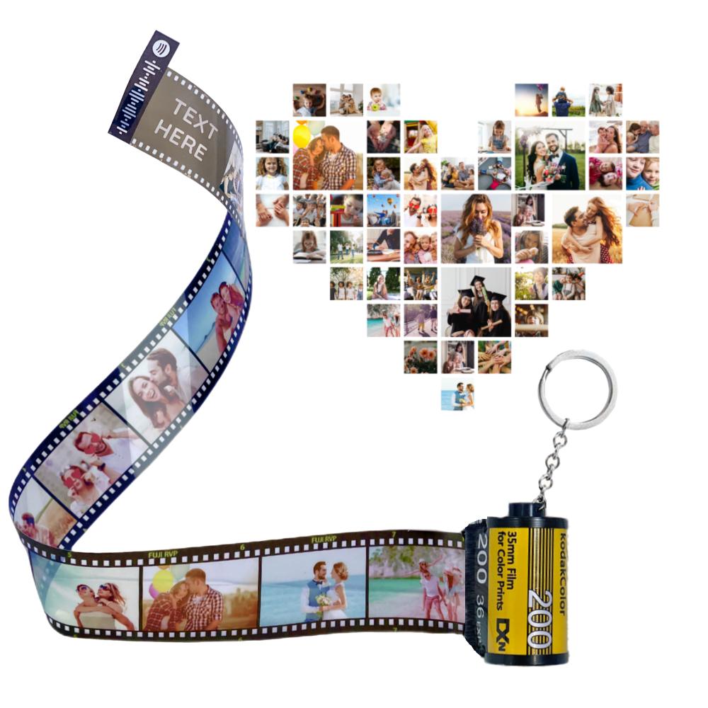 Personalized Customized Memory Retro Camera Film HD Photo Album Film Roll Keychain Spotify Voice Message Creative Birthday Valentine Christmas Graduation Friend Anniversary Gift Souvenir Customized Handmade - uniqicon